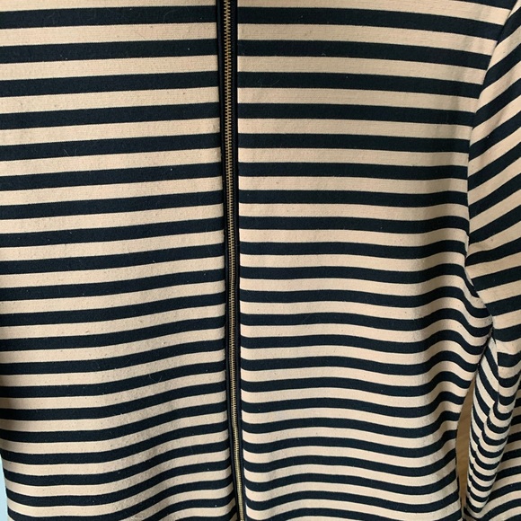 Black and tan striped midi dress - great for fall and winter! - Picture 2 of 3